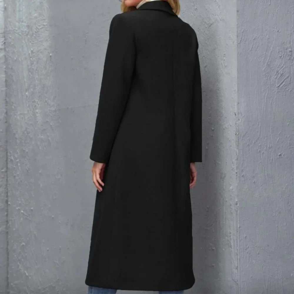 XS 🔅 winter peacoat trench long jacket camel tan brown long line - Picture 10 of 12